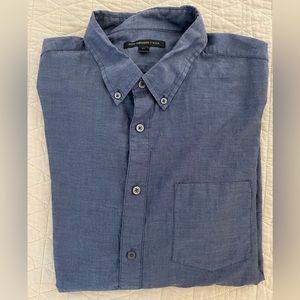 JOHN VARVATOS STAR USA Year Round Sleeve Keeper Sport Shirt in Blue Size XL $118